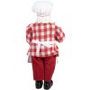 Decorazione Babbo Natale Pasticciere Clayre & Eef Rosso e Bianco 45 cm