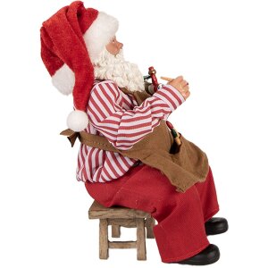 Figura di Babbo Natale Clayre & Eef 66230 Rossa Marrone Bianca 13x10x28 cm