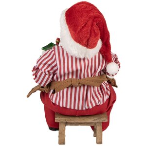 Figura di Babbo Natale Clayre & Eef 66230 Rossa Marrone Bianca 13x10x28 cm