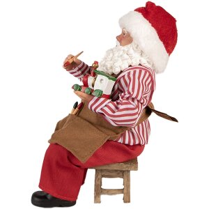Figura di Babbo Natale Clayre & Eef 66230 Rossa Marrone Bianca 13x10x28 cm