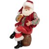 Figura Decorativa Clayre & Eef Babbo Natale con Brocca di Birra 24 cm Rosso Rustico