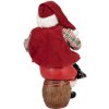 Figura Decorativa Clayre & Eef Babbo Natale con Brocca di Birra 24 cm Rosso Rustico