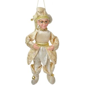 Clayre & Eef Decorazione Elf 66217 Beige-Oro 28 cm