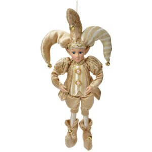 Decorazione Elfo Clayre & Eef Beige/Oro 14x10x38 cm