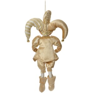 Decorazione Elfo Clayre & Eef Beige/Oro 14x10x38 cm