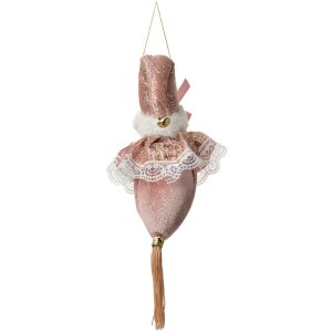 Ornamento Natalizio Rosa Clayre & Eef Weihnachtsmann 8x8x35 cm