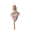 Ornamento Natalizio Rosa Clayre & Eef Weihnachtsmann 8x8x35 cm