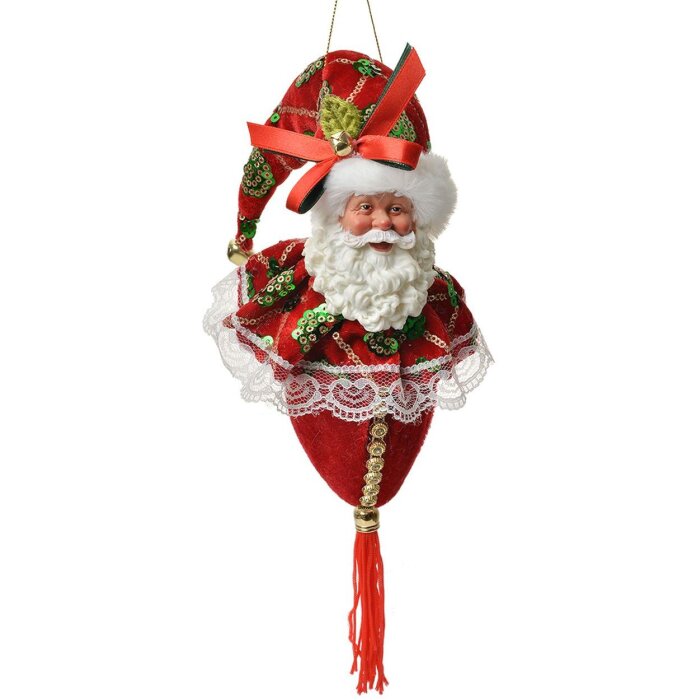 Ornamento di Natale Babbo Natale Rosso Clayre & Eef 12x13x68 cm