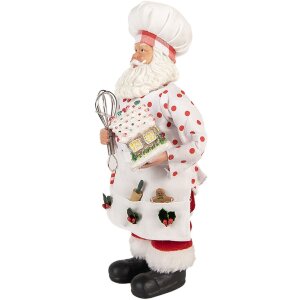 Decorazione Babbo Natale Clayre & Eef Bianco Rosso 15x10x28 cm