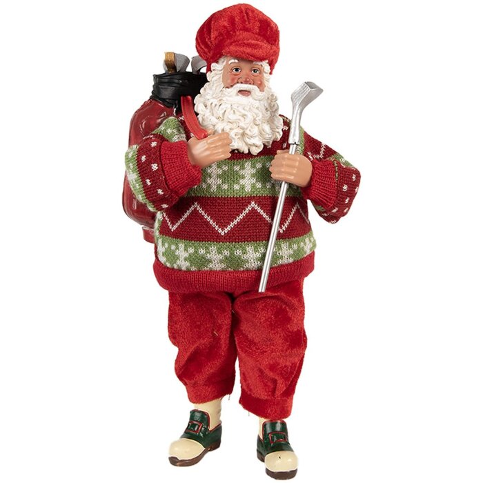 Clayre & Eef Babbo Natale Decorazione Golf 15x10x28 cm Rosso Verde
