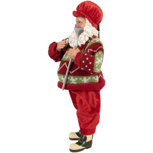 Clayre & Eef Babbo Natale Decorazione Golf 15x10x28 cm Rosso Verde