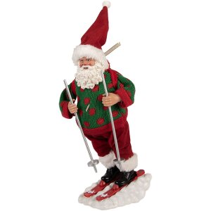 Figura decorativa Babbo Natale sugli Sci Clayre & Eef...