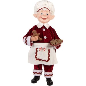Clayre & Eef Decorazione Natalizia Elfo Rosso Bianco...
