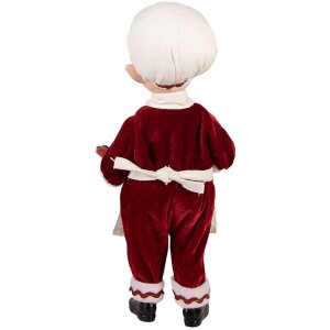 Clayre & Eef 66237 Decorazione Natalizia Elfo Rosso Bianco 30 cm