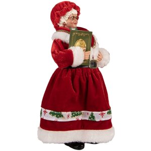 Clayre & Eef 66238 Decorazione Babbo Natale Rossa e Verde 14x10x28 cm