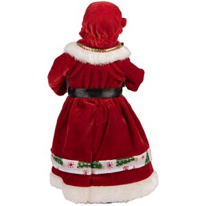 Clayre & Eef 66238 Decorazione Babbo Natale Rossa e Verde 14x10x28 cm