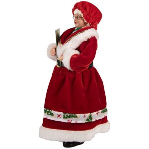 Clayre & Eef 66238 Decorazione Babbo Natale Rossa e Verde 14x10x28 cm