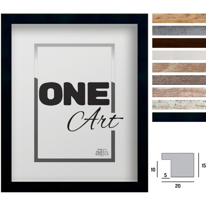 Cornice per foto FramesFactory Hekla in MDF effetto legno 10x15 fino a 70x100 cm Look Vintage
