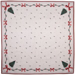 Tovaglia Clayre & Eef TCH01 100x100 cm Beige Verde Rosso