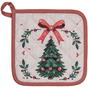 Presa per pentole Clayre & Eef TCH45 20x20 cm Beige, Verde, Rosso
