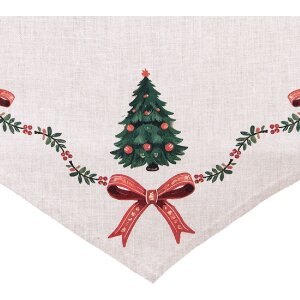 Runner da tavolo Clayre & Eef TCH65 50x160 cm Beige, Verde, Rosso
