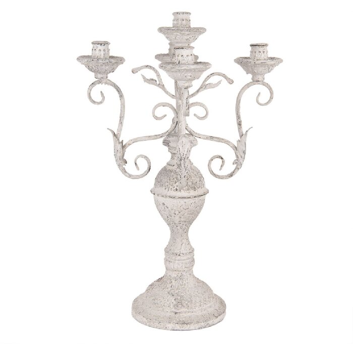 Portacandele Clayre & Eef 5Y1291 Ø 29x58 cm Bianco