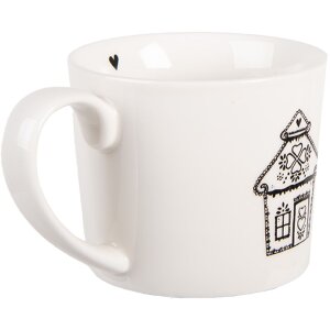 Tazza Clayre & Eef 6CEMU0185 Bianca/Nera 12x8x7 cm 275 ml