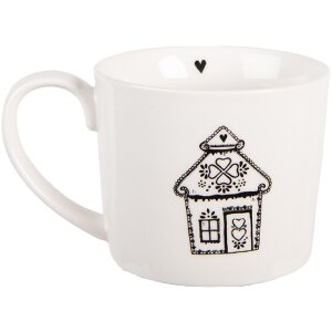 Tazza Clayre & Eef 6CEMU0185 Bianca/Nera 12x8x7 cm 275 ml