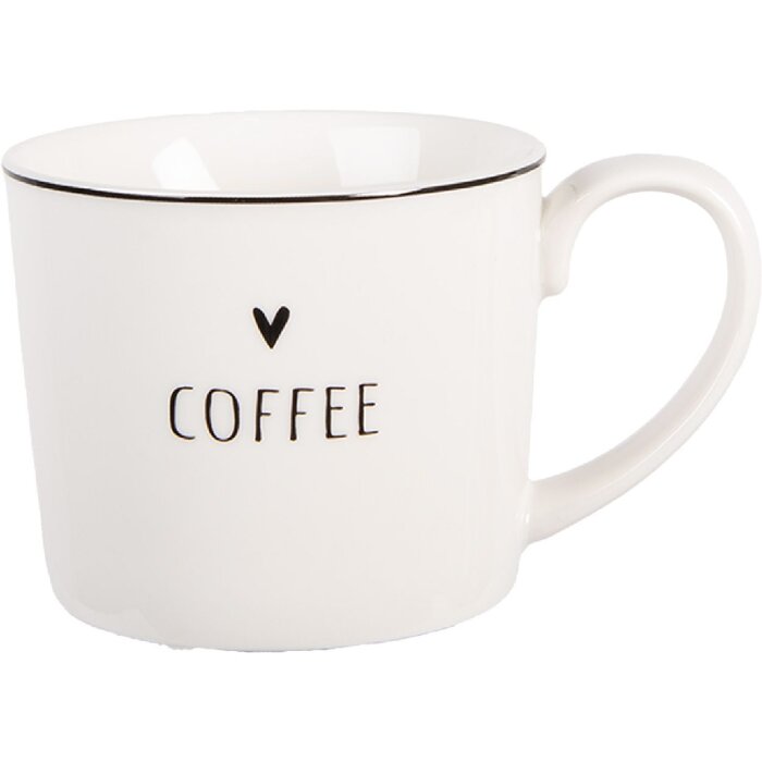 Tazza Clayre & Eef BHSMU0002 12x8x7 cm Bianca e Nera