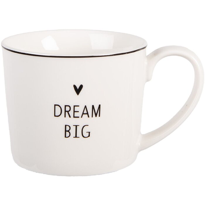 Tazza in porcellana Clayre & Eef BHSMU0004 12x8x7 cm 275 ml Bianco Nero