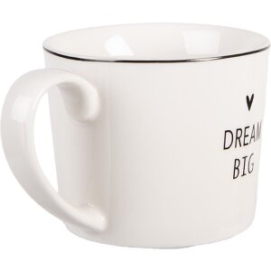 Tazza in porcellana Clayre & Eef BHSMU0004 12x8x7 cm 275 ml Bianco Nero
