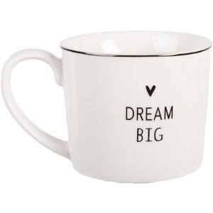 Tazza in porcellana Clayre & Eef BHSMU0004 12x8x7 cm 275 ml Bianco Nero