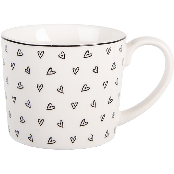 Tazza Clayre & Eef BHSMU0005 12x8x7 cm Bianca e Nera 275 ml