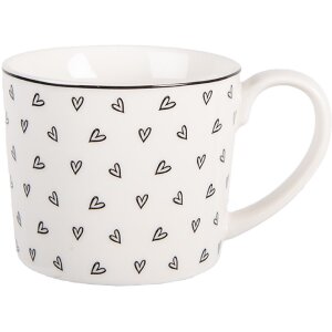Tazza Clayre & Eef BHSMU0005 12x8x7 cm Bianca e Nera...