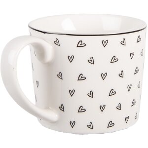 Tazza Clayre & Eef BHSMU0005 12x8x7 cm Bianca e Nera 275 ml