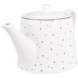 Teiera Clayre & Eef BHSTE 23x14x14 cm 1000 ml Bianco...