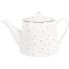 Teiera Clayre & Eef BHSTE 23x14x14 cm 1000 ml Bianco Nero