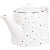 Teiera Clayre & Eef BHSTE 23x14x14 cm 1000 ml Bianco Nero