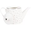 Teiera Clayre & Eef BHSTE 23x14x14 cm 1000 ml Bianco Nero