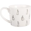 Tazza in porcellana Clayre & Eef BNSMU 12x8x7 cm 275 ml Bianco Nero