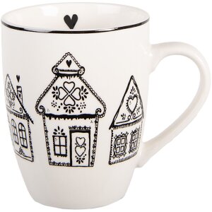 Tazza Clayre & Eef GBBMU 12x8x10 cm Beige e Nero