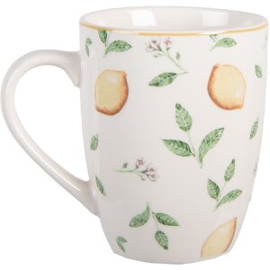 Tazza Clayre & Eef LELMU0001 12x8x10 cm / 350 ml Bianco Giallo