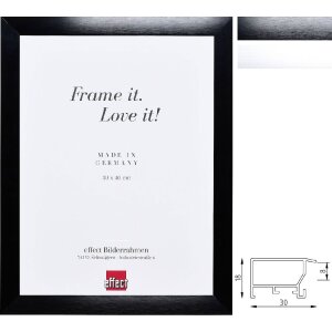 Cornice per foto Effect Alu Profil S3 Nera o Argento 13x13 fino a 70x100 Vetro selezionabile