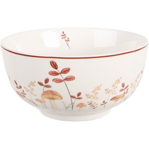 Ciotola in porcellana Clayre & Eef LFJBO Ø 14x7 cm beige-marrone