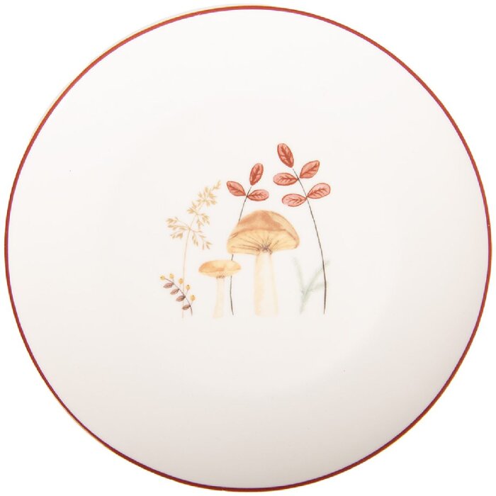 Piccolo Piatto in Porcellana Clayre & Eef LFJDP Beige-Marrone 20x2 cm