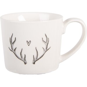 Tazza Clayre & Eef NWVMU 12x8x7 cm 275 ml Bianco Grigio