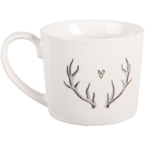 Tazza Clayre & Eef NWVMU 12x8x7 cm 275 ml Bianco Grigio