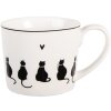 Tazza in porcellana Clayre & Eef PWSMU0001 12x8x7 cm / 275 ml Bianco Nero