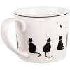 Tazza in porcellana Clayre & Eef PWSMU0001 12x8x7 cm / 275 ml Bianco Nero