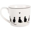 Tazza in porcellana Clayre & Eef PWSMU0001 12x8x7 cm / 275 ml Bianco Nero
